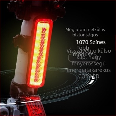 NQY kerékpár hátsó lámpa éjszakai kerékpározáshoz USB töltéssel és figyelmeztető fénnyel