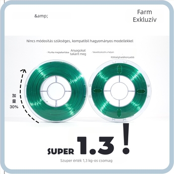 PLA filament 3D nyomtatáshoz – kör alakú tekercs, PLA anyag, 1,3 kg, kompatibilis asztali és ipari nyomtatókkal