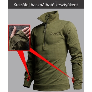 Uniszex gyorsan száradó alapréteg készlet hegymászáshoz és kerékpározáshoz — magas galléros felső és nadrág, extravastag akril szövet, egy réteg, egyszínű