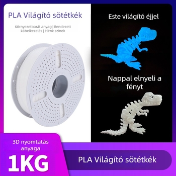 PLA világító filament 3D nyomtatáshoz, ovális keresztszeliés