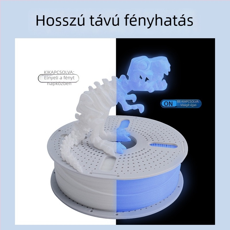 PLA világító filament 3D nyomtatáshoz, ovális keresztszeliés