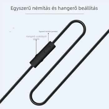 3,5 mm-es audio kábelle fejhallgatóval és mikrofonnal játékhoz, konferenciákhoz és online órákhoz — aranyozott csatlakozók, oxigénmentes réz vezető, réz mag, egygombos némítás