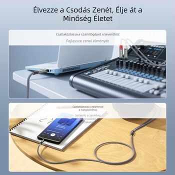 Sunkandi Av302 Audio kábel — 3,5 mm-tól 2×6,5 mm-ig, 1–2 férfi csatlakozók, aranyozott csatlakozók, oxigénmentes rézmag