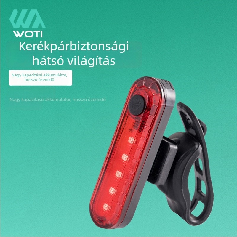 056 kerékpár hátsó lámpa, USB-töltő, COB nagy fényerő, biztonsági figyelmeztető fény kültéri kerékpározáshoz