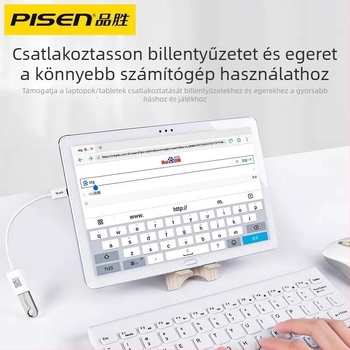 Pisen OTG Type-C USB 3.0 adapterkábel Android telefonokhoz és táblagépekhez, USB 3.0 adatátvitel, PC+ABS