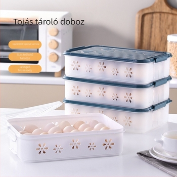 Tojás tároló doboz hűtőhöz fedővel – Átlátszó, élelmiszer-minőségű műanyag, zárható, frissesség megőrzése