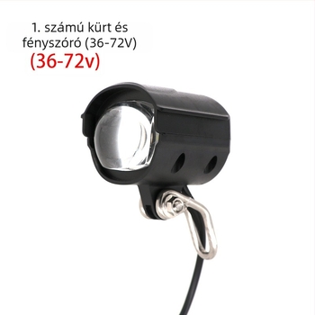 12W magas fényerősségű 2-in-1 első lámpa és kürt Lithium-ion kerékpárokhoz — vízálló külső rögzítés