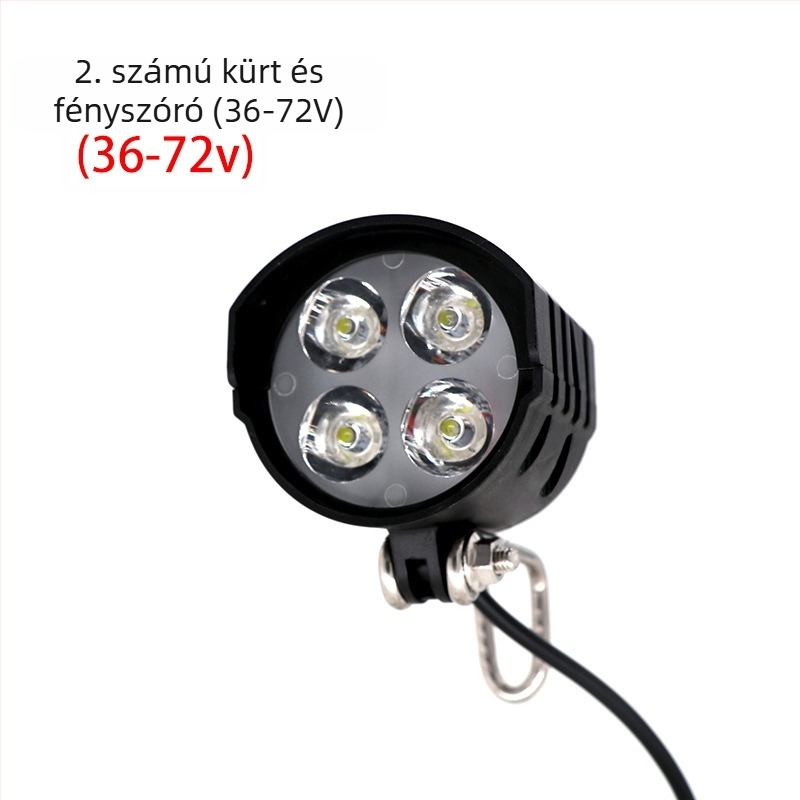 12W magas fényerősségű 2-in-1 első lámpa és kürt Lithium-ion kerékpárokhoz — vízálló külső rögzítés