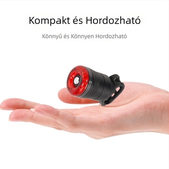 Kerékpár intelligens hátsó lámpa, Type-C töltés, vízálló, fékérzékelő, mountain és road kerékpárokhoz, éjszakai tekeréshez