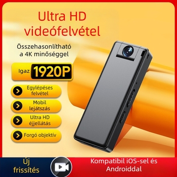 HD hordozható kamera: 1080p felvétel, 3D hang, elektronikus stabilizáció, USB 3.0, microSD tárhely