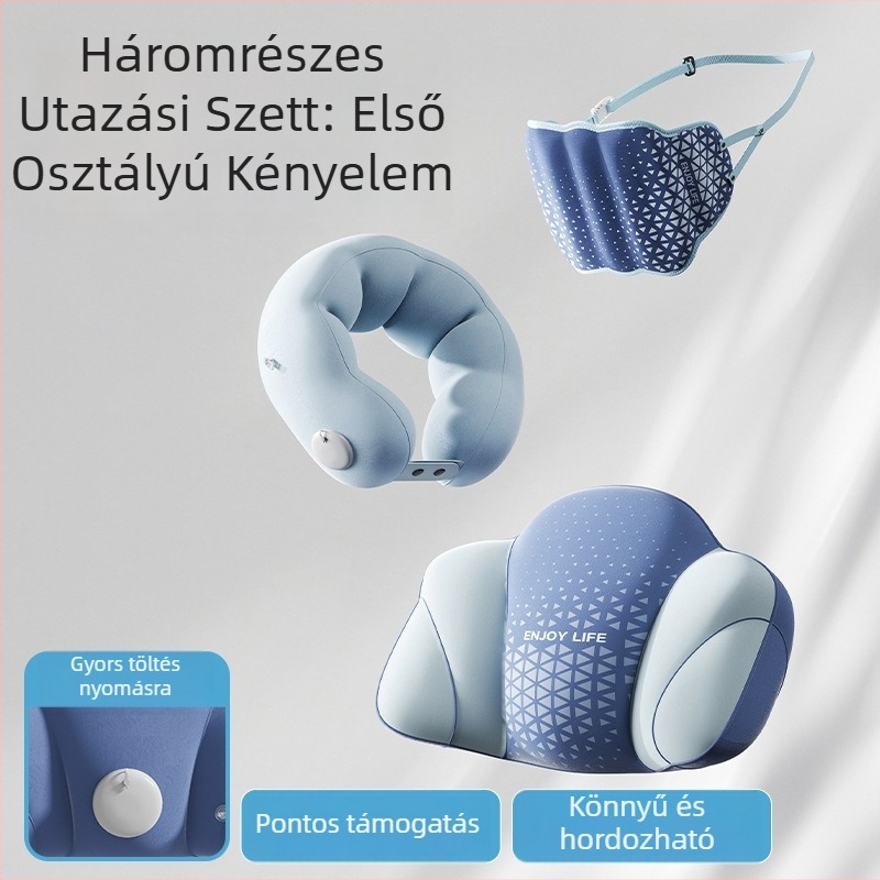 Strange Circle lélegző nyaki utazó párna - U-alakú, PVC anyag, levegővel töltve, modern minimalista stílus