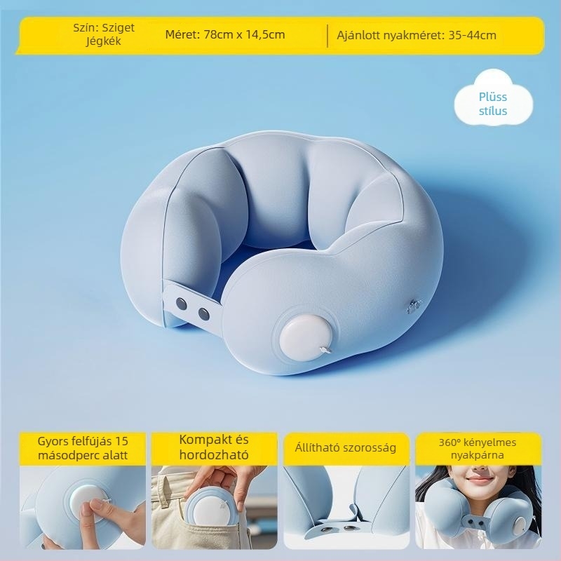 Strange Circle lélegző nyaki utazó párna - U-alakú, PVC anyag, levegővel töltve, modern minimalista stílus