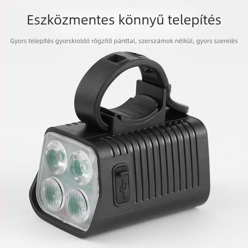 Kerékpár előfény és hátsó lámpa készlet | Magas fényerő | Kompatibilis országúti és MTB kerékpárokkal | Éjszakai kerékpározás