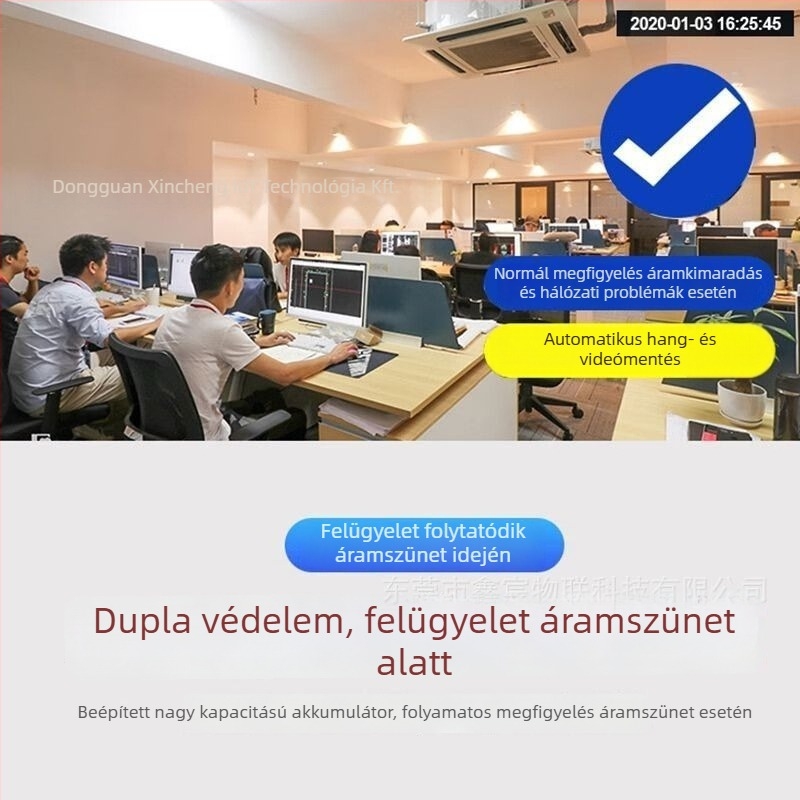 Beltéri megfigyelő kamera — 1080p, 30 m+ hatótávolság, mobilalkalmazásos vezérlés, éjjellátás, felhőalapú tárhely