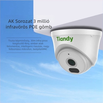 TD-C240N beltéri IP kamera, 3MP IR éjszakai látás, POE, 4mm objektív, otthoni használatra