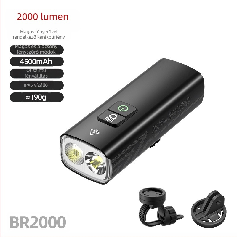 2000 lumenes első MTB lámpa, újratölthető, OEM testreszabás, CE/ROHS/PSE tanúsítványokkal