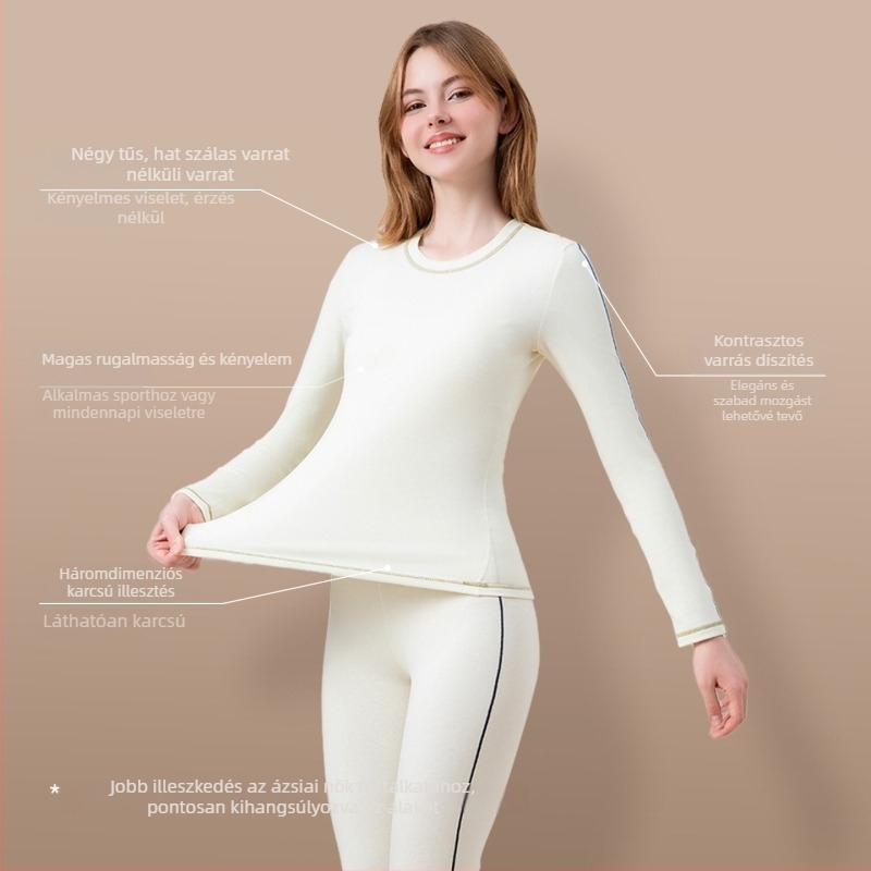 Női alapréteg készlet, akril, vastagság 251–300 g/m², Color Blocking minta, hosszú nadrág