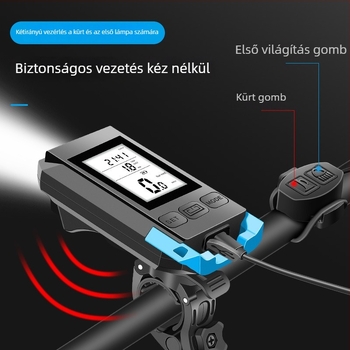 Fujizhe vezeték nélküli kerékpáros kilométeróra kürttel és első fénnyel – többfunkciós felszerelés