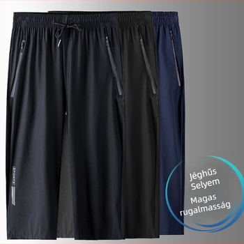 Férfi Capri sportnadrág, gyorsan száradó, légáteresztő, magas elasztikusság, nylon 77%-os keverék