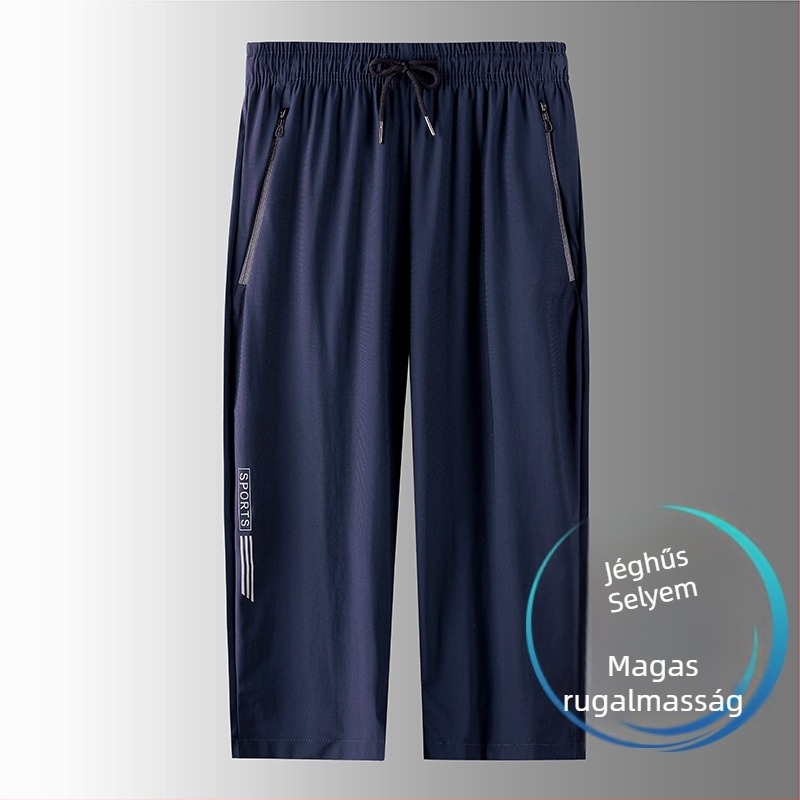 Férfi Capri sportnadrág, gyorsan száradó, légáteresztő, magas elasztikusság, nylon 77%-os keverék