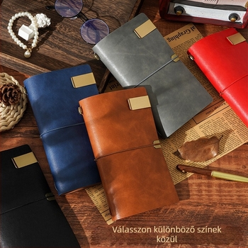 Vintage Retro Planner Notesz Műbőr Borítóval, Oldalas Kötés, Dowling Papír 100 g, 1–50 Oldal