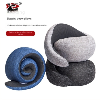 U-alakú memóriahabos utazó nyakpárna, tároló dobozzal, Ice Silk huzattal