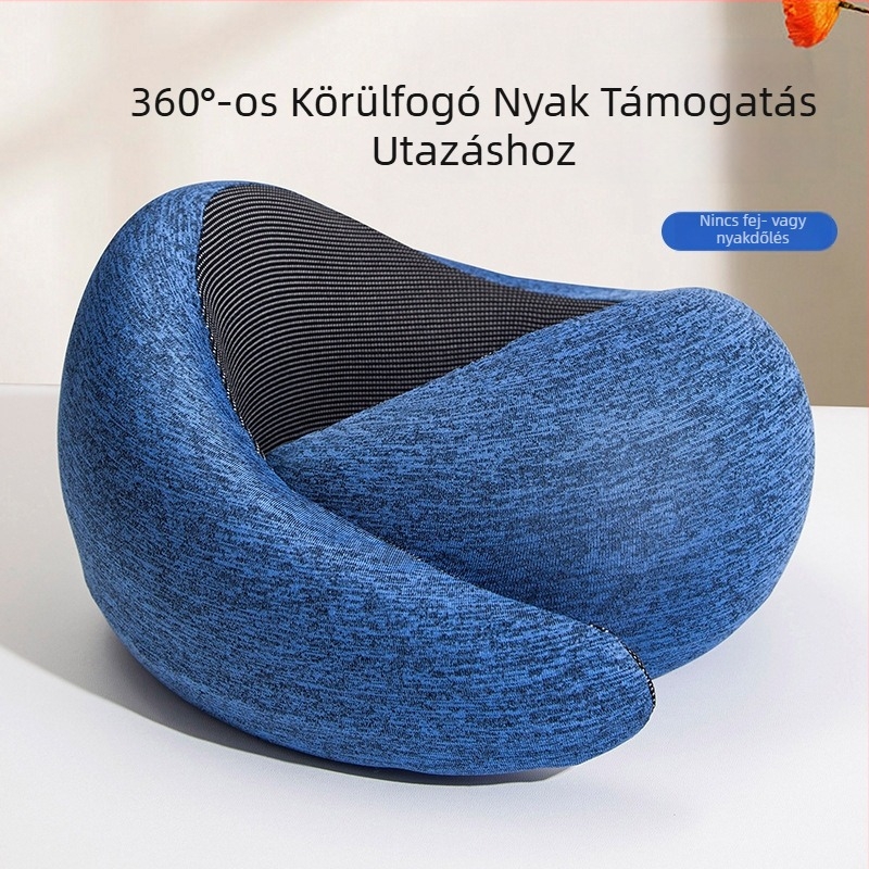 U-alakú memóriahabos utazó nyakpárna, tároló dobozzal, Ice Silk huzattal