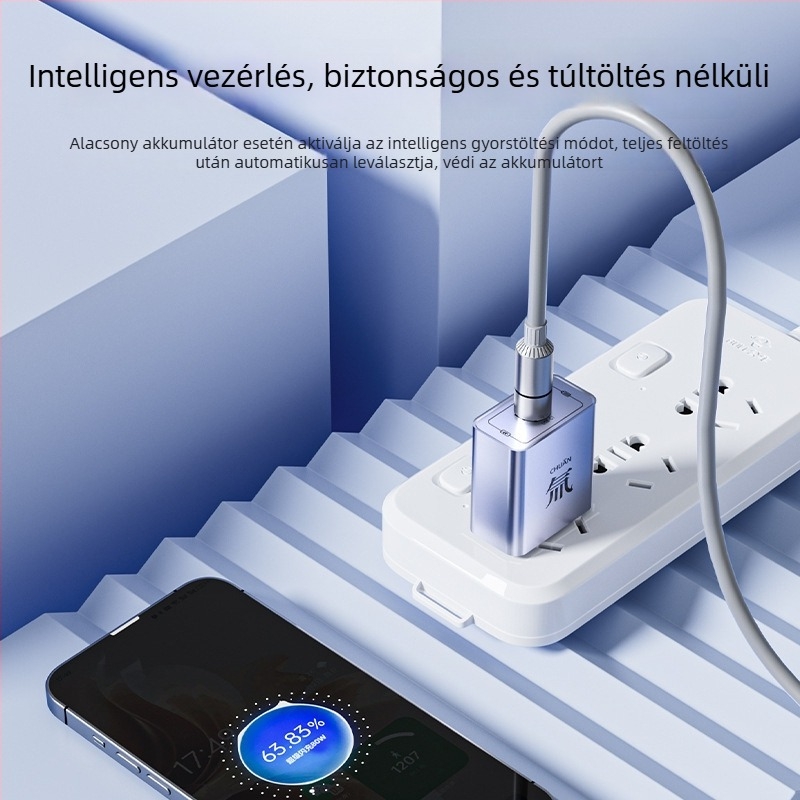 Tritium Flow GaN PD gyorstöltő iPhone és Huawei telefonokhoz Type-C