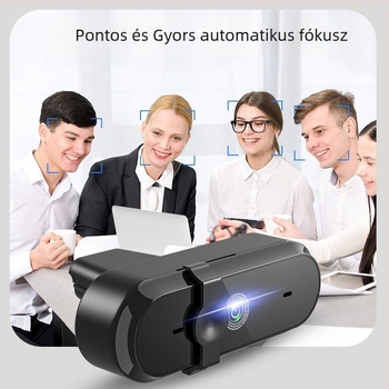 HD USB webkamera autofókusszal (1080p, 30fps, USB 2.0, meghajtó nélküli, beépített mikrofon)