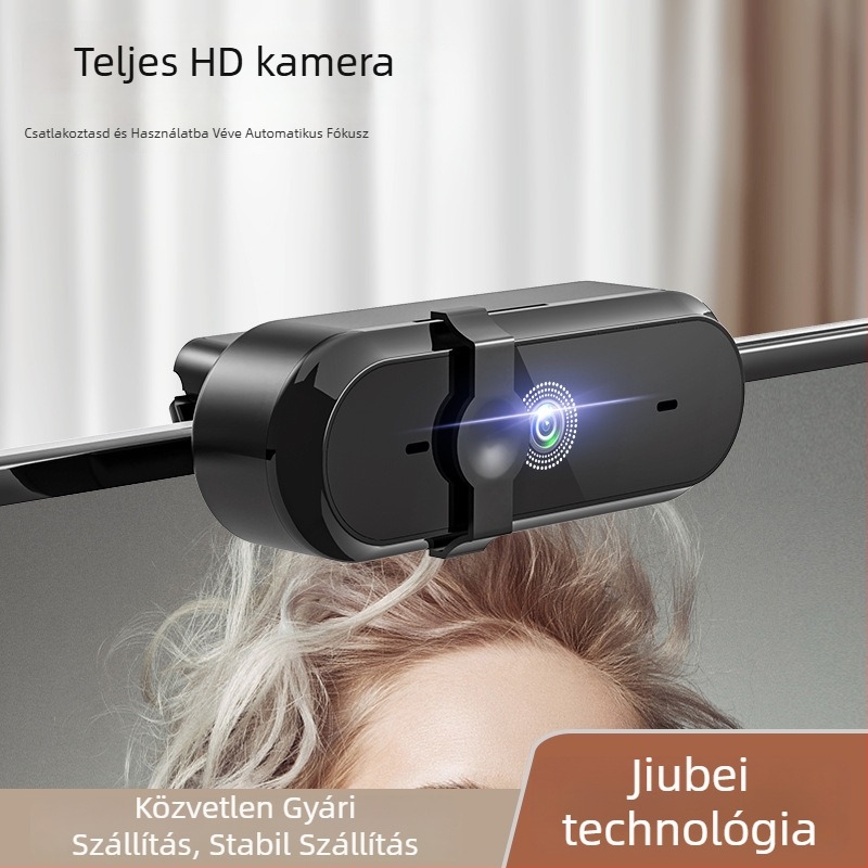 HD USB webkamera autofókusszal (1080p, 30fps, USB 2.0, meghajtó nélküli, beépített mikrofon)
