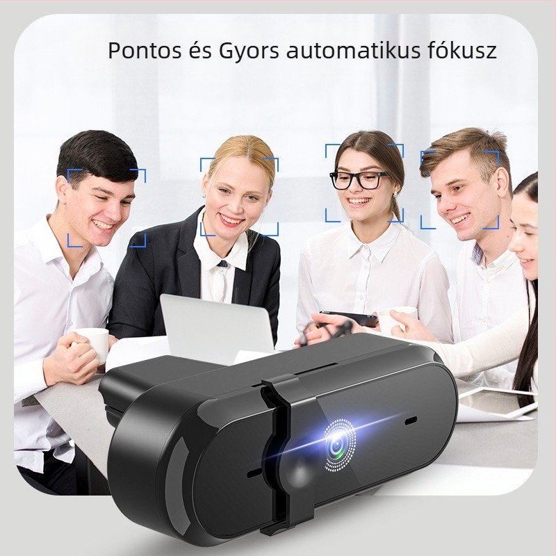 HD USB webkamera autofókusszal (1080p, 30fps, USB 2.0, meghajtó nélküli, beépített mikrofon)