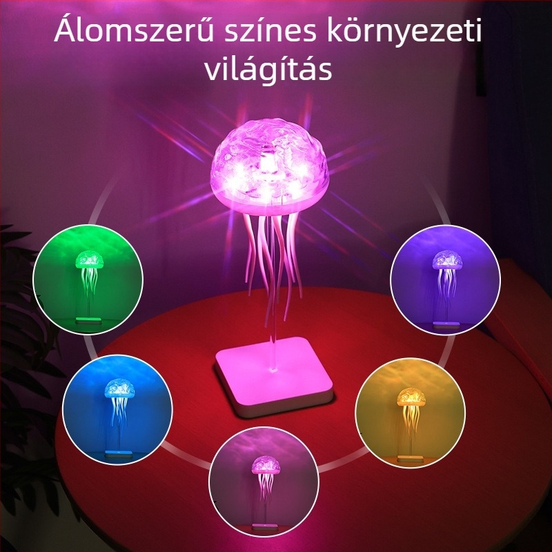 Medúza asztali lámpa vízhullám világítással, hangvezérlés, modell A9l, ABS