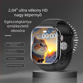XC19B Morse Code S10 okosóra, kártyahely, AMOLED négyszögletes kijelző, Android-kompatibilis, pulzusmérés