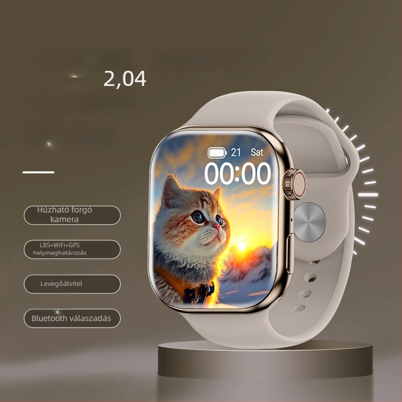 XC19B Morse Code S10 okosóra, kártyahely, AMOLED négyszögletes kijelző, Android-kompatibilis, pulzusmérés