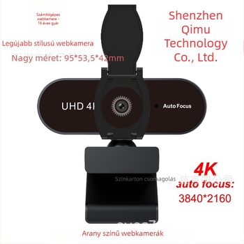 USB webkamera beépített mikrofonnal és lencsevédővel, 2560×1440 felbontásban 30fps, USB 2.0
