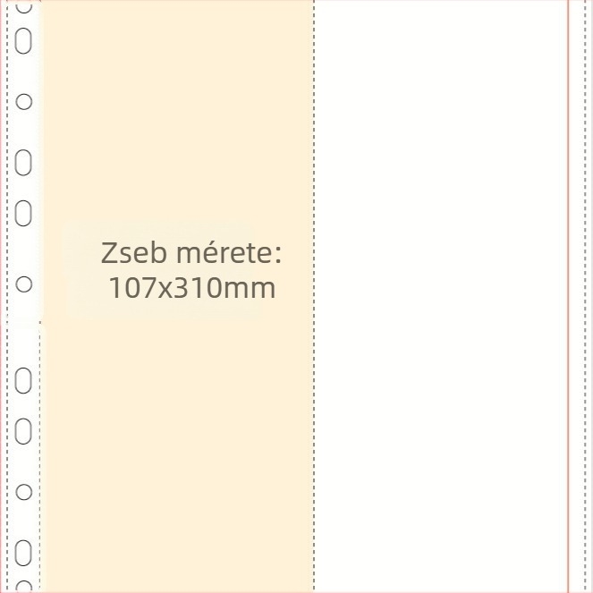 A4-es kártyaalbum átlátszó belső oldalakkal, 8 rácsos, Loose-Leaf refill, PP oldalak, 10 lap