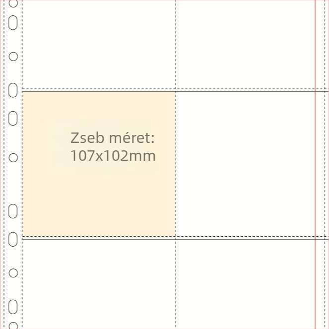 A4-es kártyaalbum átlátszó belső oldalakkal, 8 rácsos, Loose-Leaf refill, PP oldalak, 10 lap