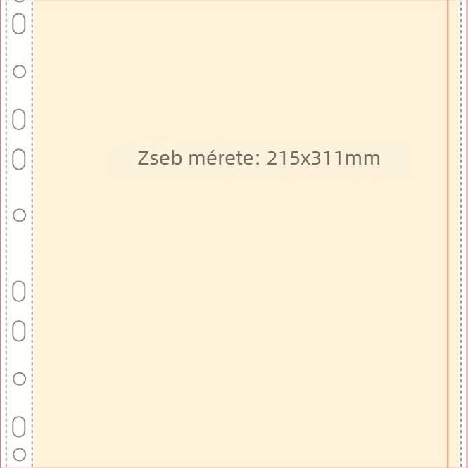 A4-es kártyaalbum átlátszó belső oldalakkal, 8 rácsos, Loose-Leaf refill, PP oldalak, 10 lap