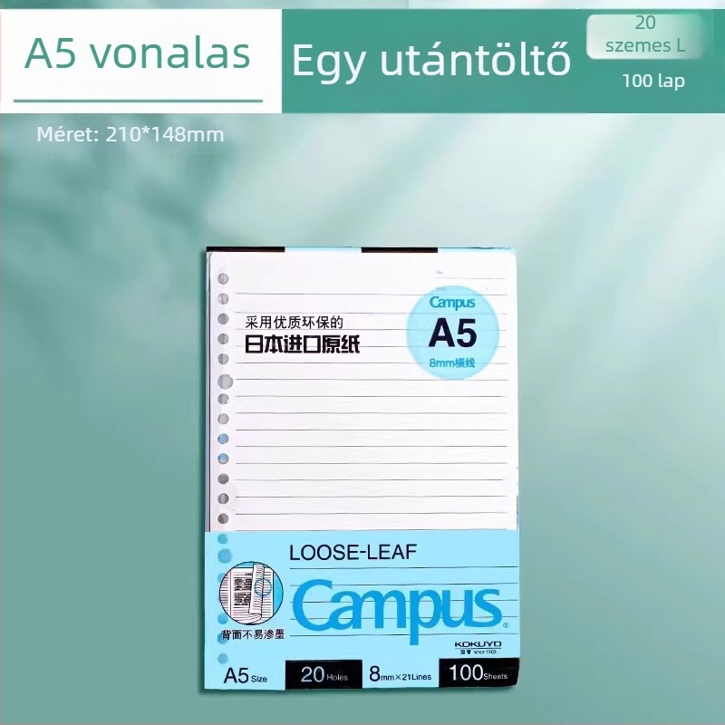 Kokuyo-wsg-ruyp61-p leválasztható jegyzetfüzet, A6 méret, papír