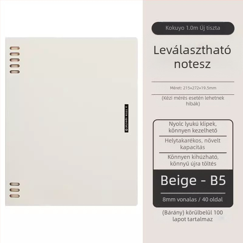Kokuyo-wsg-ruyp61-p leválasztható jegyzetfüzet, A6 méret, papír