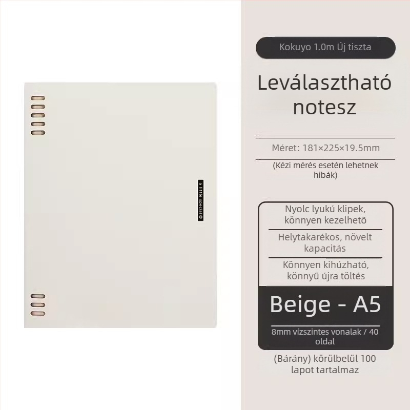 Kokuyo-wsg-ruyp61-p leválasztható jegyzetfüzet, A6 méret, papír