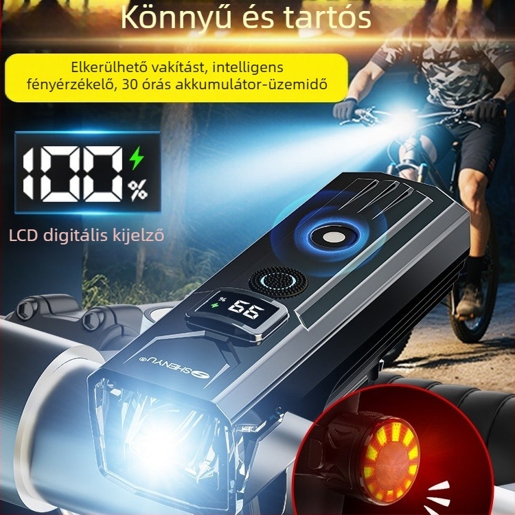Kerékpár hátsó világítás – Ultra-bright éjszakai biciklizéshez, MTB és országúti kerékpárokhoz, USB-C töltés, csatolt rögzítés, 2000mAh, modell 8S5HS7TS8SS8