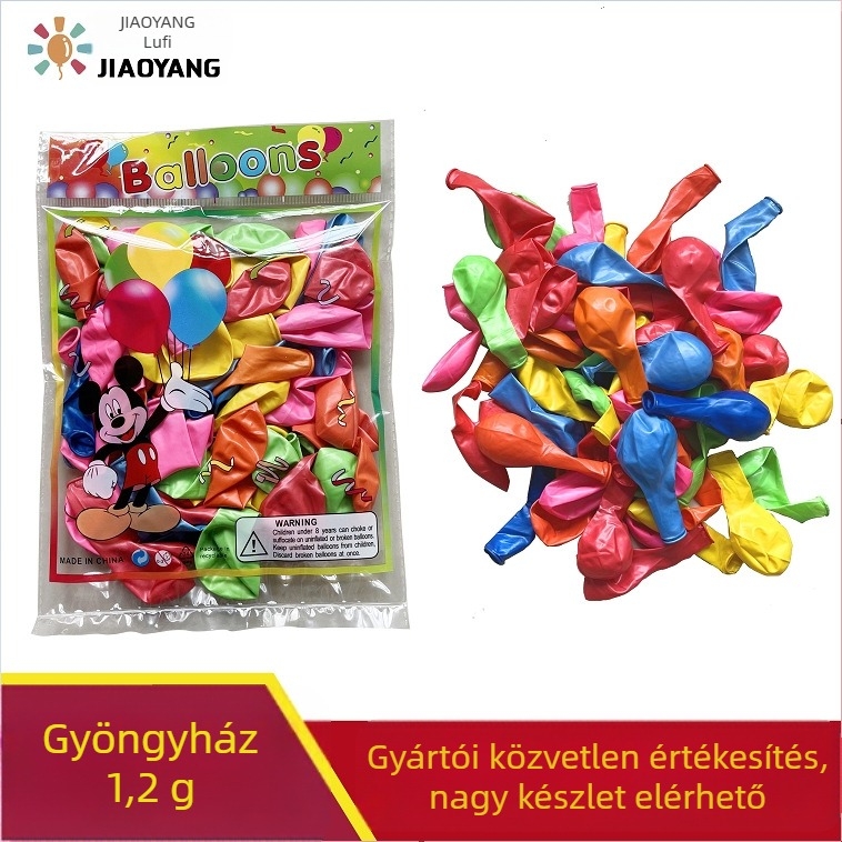 Sun Balloon gyöngyház latex ballon, kerek, 1,2 g, nyomtatott logó