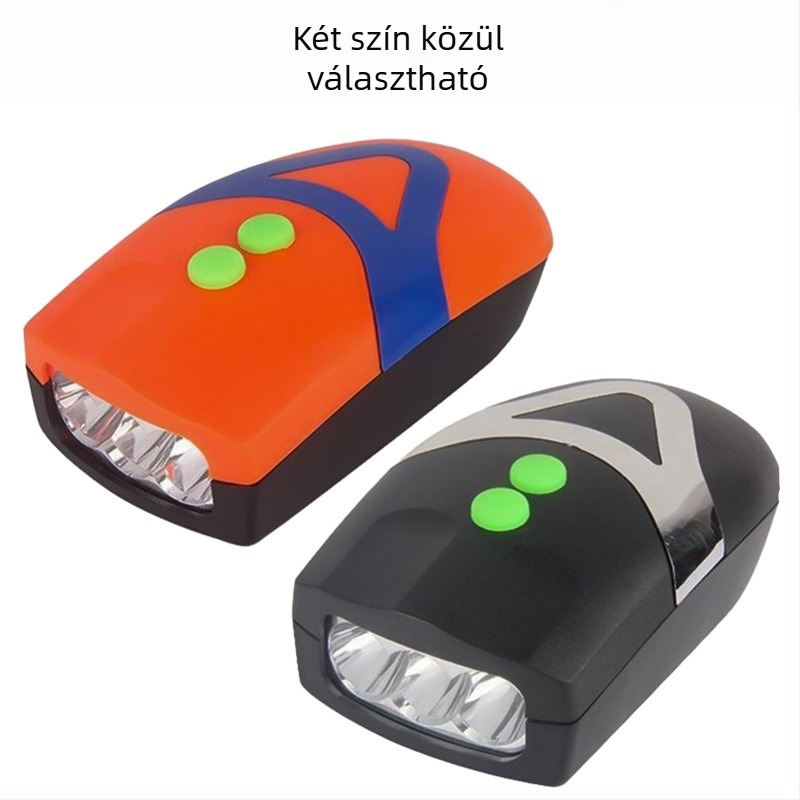 Első kerékpár lámpa kürttel és LED-lámpával — MTB-kompatibilis, DRCK HROS márka, nem importált