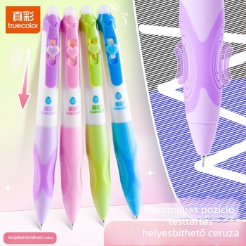 Truecolor P-1941 Semleges golyóstoll, műanyag test, golyótípus hegy, bronz tollhegy, kattintó zárás