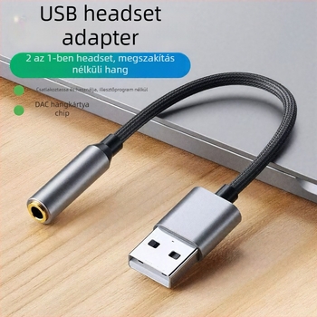 USB-hoz 3,5 mm-es audio adapter kábel – 2 az 1-ben fejhallgató és mikrofon számára – meghajtó nélkül
