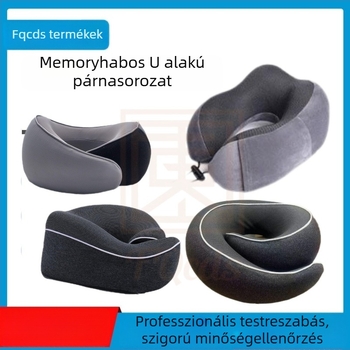 Memóriahabos U-alakú nyakpárna utazáshoz, felnőtteknek, kristály bársony huzattal, modern minimalist dizájn, könnyen hordozható