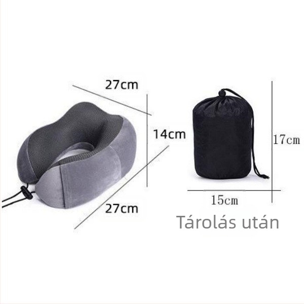 Memóriahabos U-alakú nyakpárna utazáshoz, felnőtteknek, kristály bársony huzattal, modern minimalist dizájn, könnyen hordozható