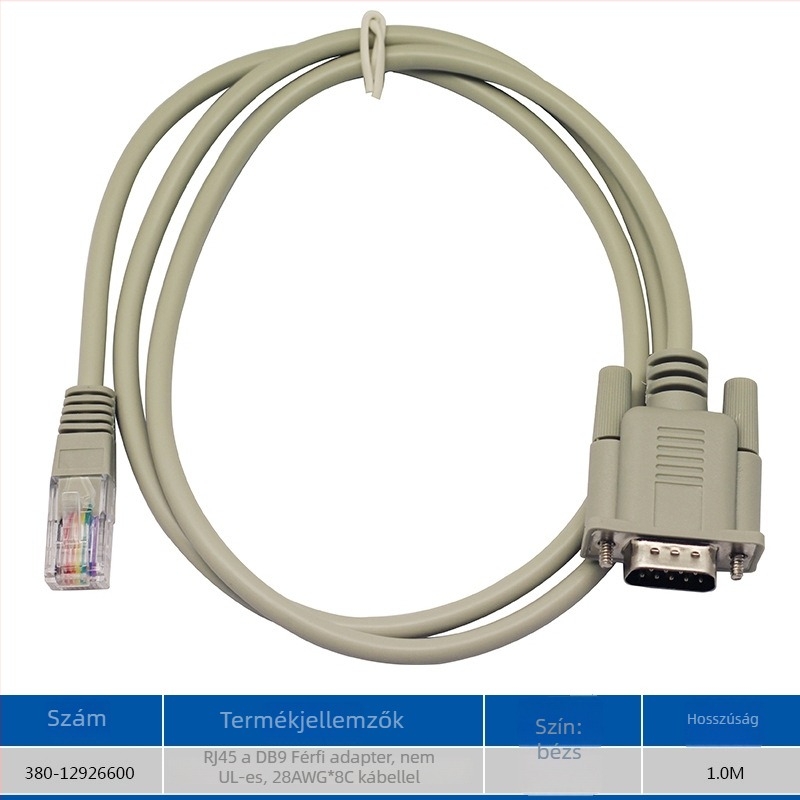 DB9 adapter hajlított dugókkal: férfi és női csatlakozók, RS-232/485/422 interfész, modell 800-00009904, kommunikációs alkalmazásokhoz