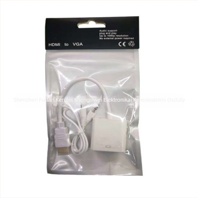 HDMI–VGA adapterkábel hanggal, 1080P, Windows 7-kompatibilis, hossz 0.20 m, távoli ébresztés támogatása